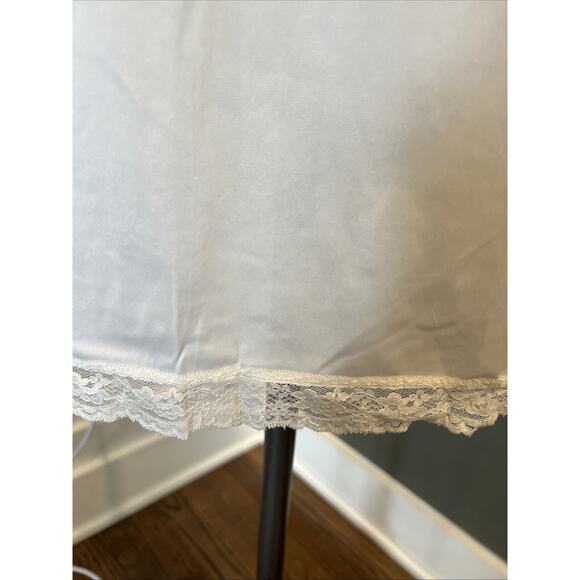 Vtg 60s Sears “Doesn’t Slip” Slip White Lace Boat And Trim 36 Average - Picture 4 of 8